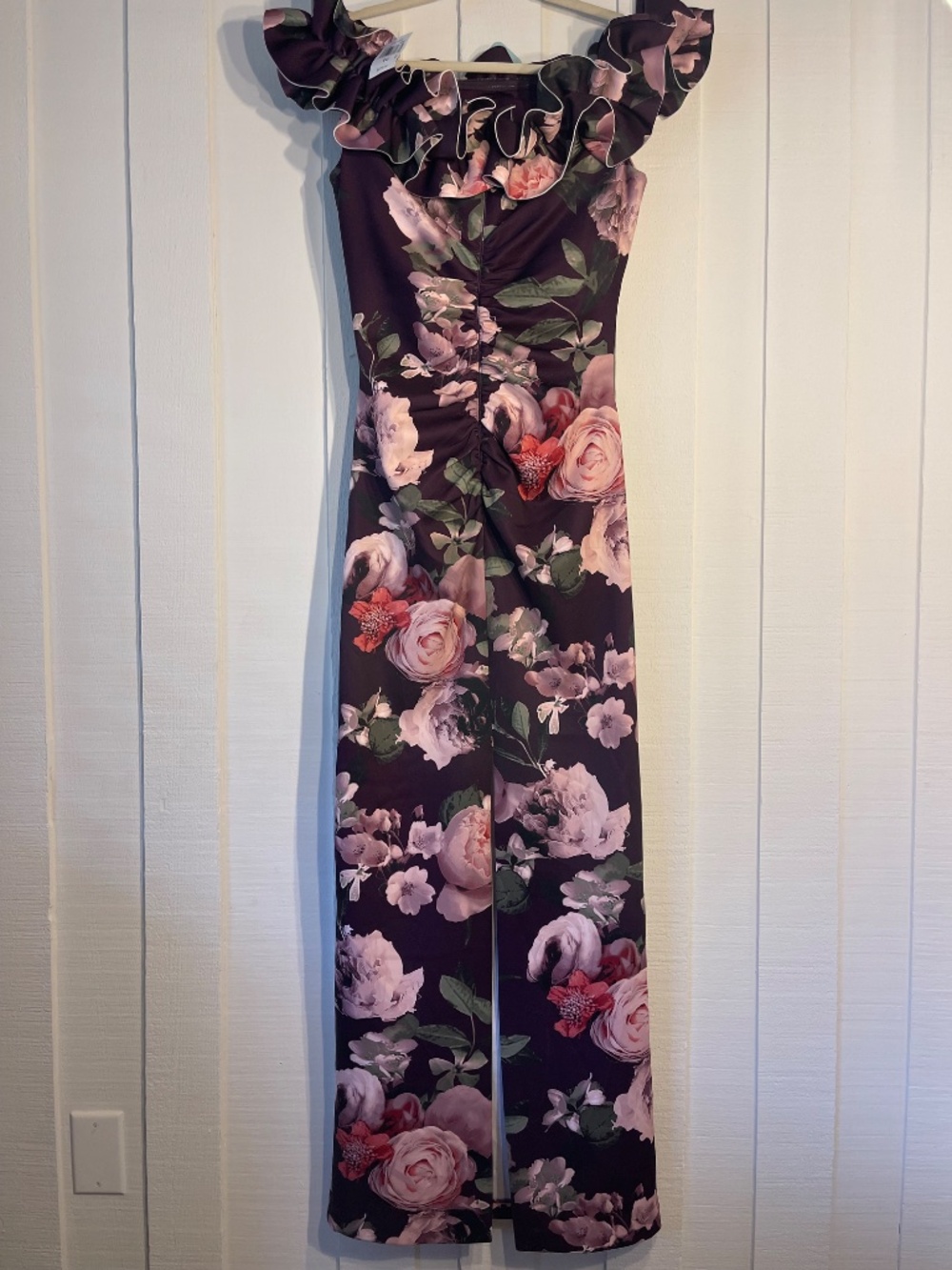 XSCAPE Floral Off-the Shoulder Ruffle Maxi Dress - Size 10 - NWT - Picture 3 of 6
